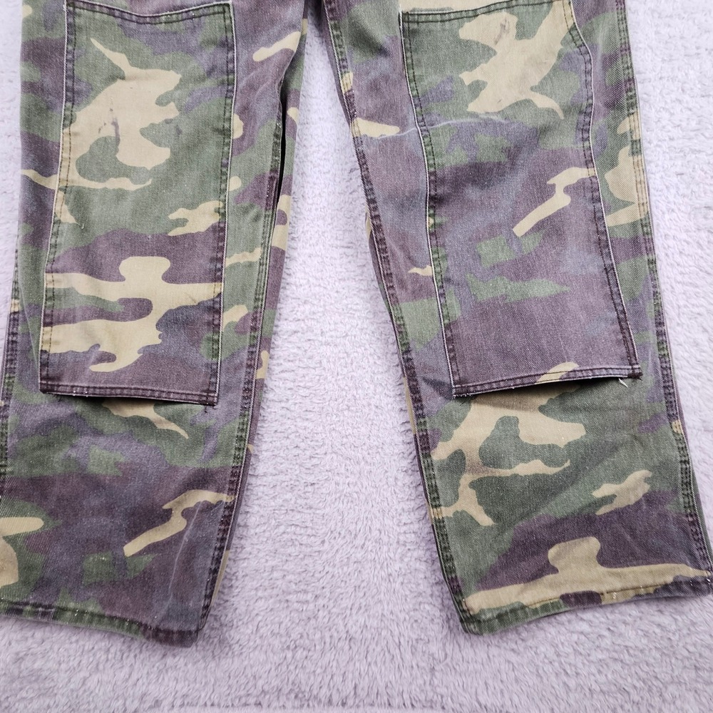 VTG Liberty Overalls Bib 40x29 Double Knee Woodland Camo Hunting 80s 90s Utility - Picture 4 of 12